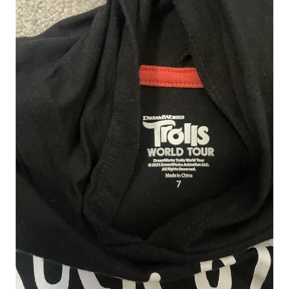 Trolls World Tour "Queen Barb" Hooded Tshirt with Faux Fur Size 7 - Picture 3 of 6